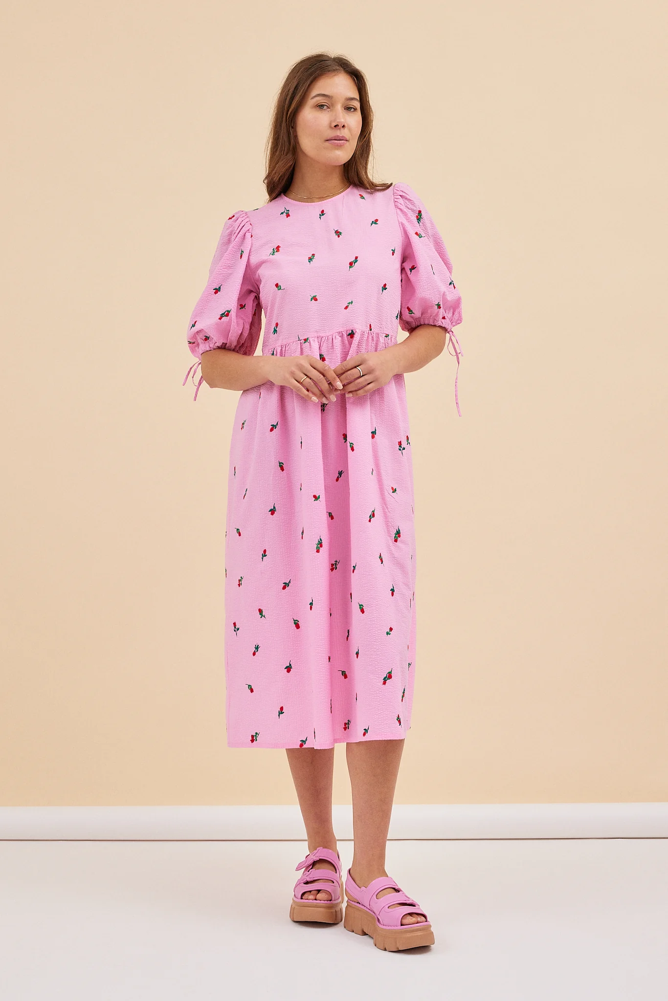 LONG ROSSO DRESS - ROSES - Hercitys