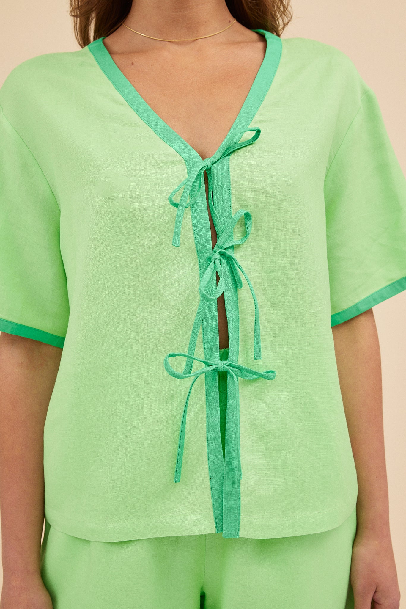 DAISY TIE TOP - KERMIT - Hercitys