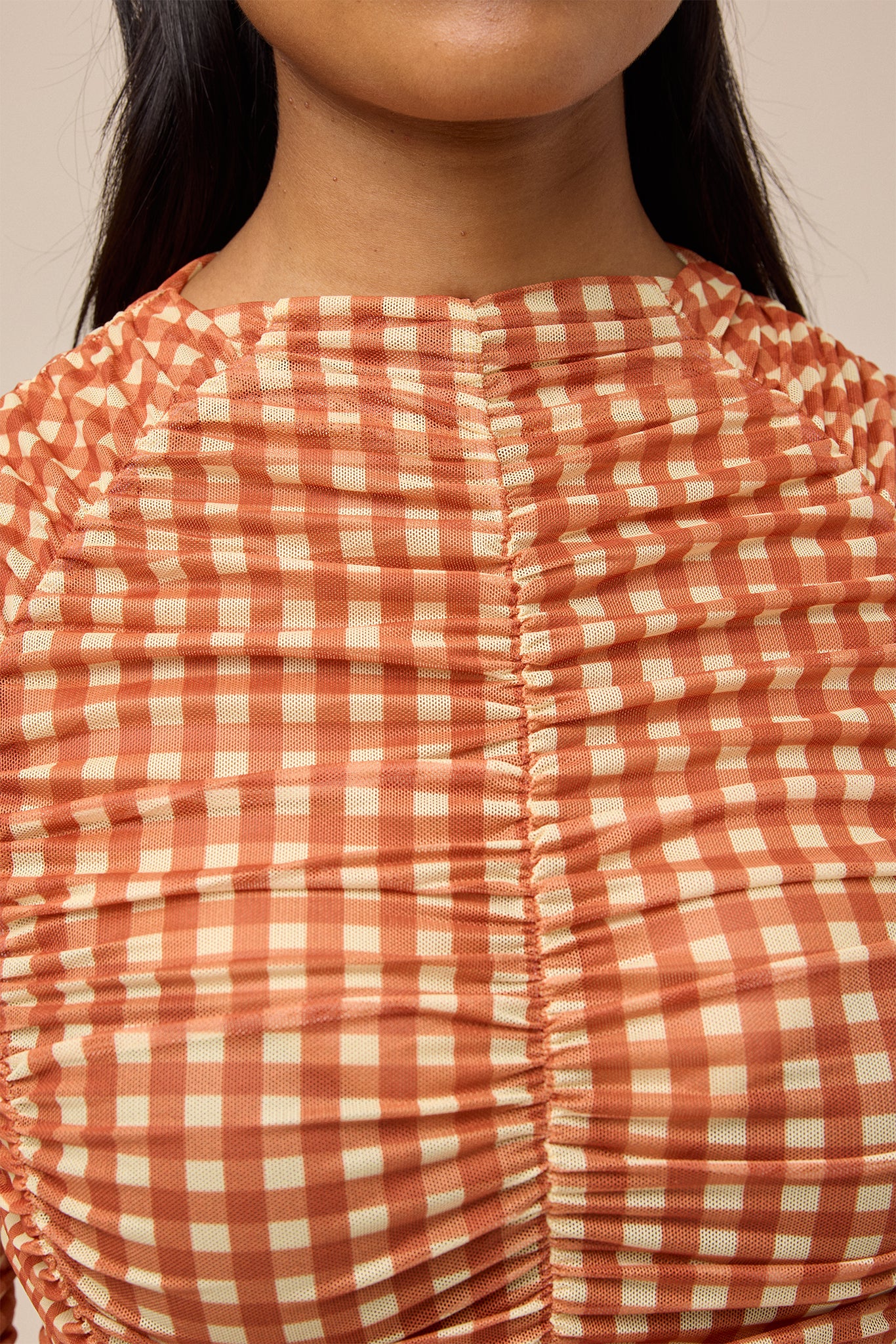 JUNY MESH TOP - HAYBELL GINGHAM - Hercitys