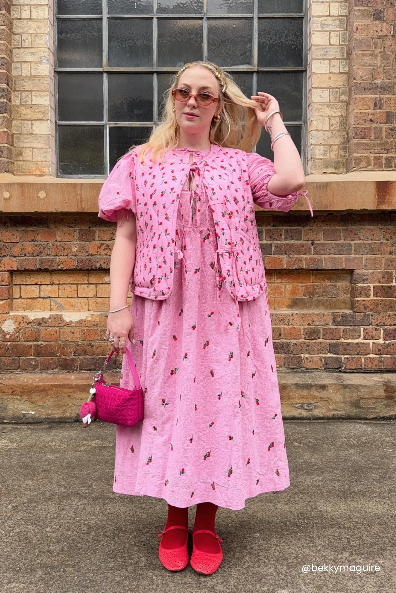 LONG ROSSO DRESS - ROSES - Hercitys