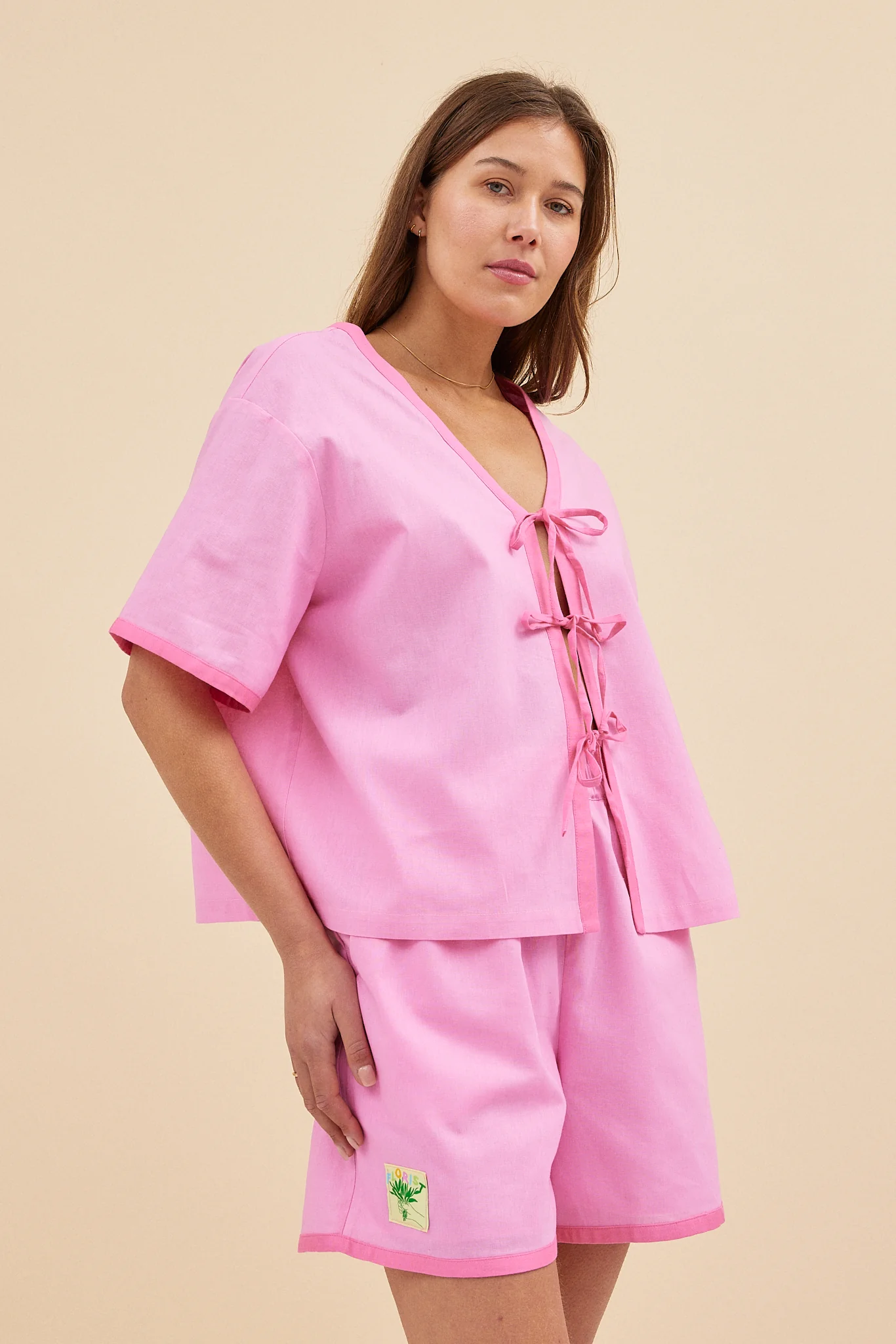 DAISY TIE TOP - PEONY - Hercitys