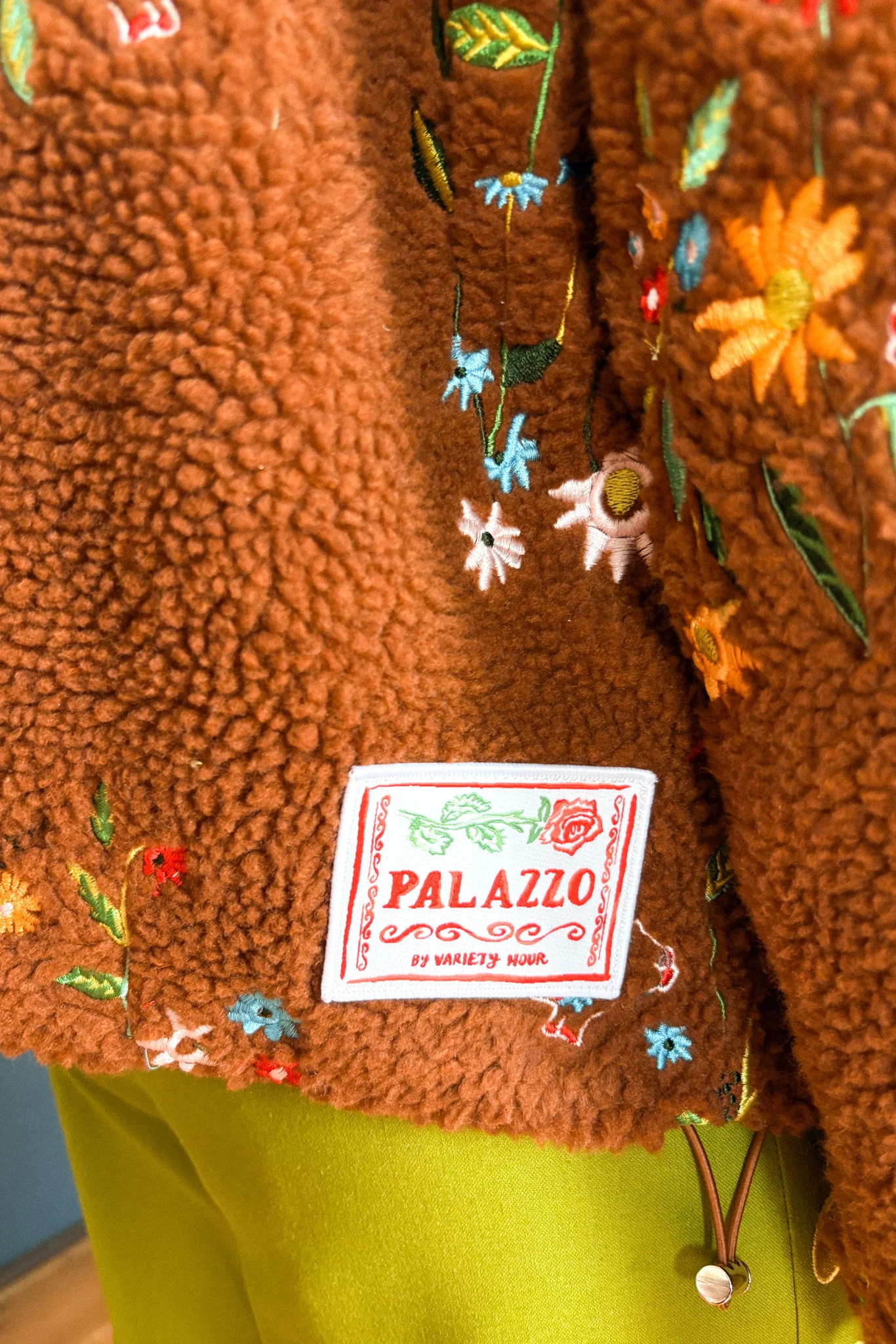 EMBROIDERED FLEECE JACKET - CHOCOLATE GARDEN - Hercitys