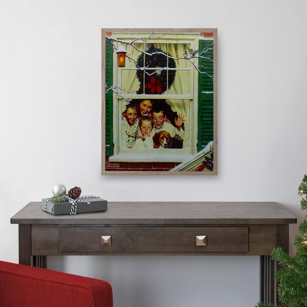 19 in. Lighted Norman Rockwell Oh Boy It’s Pop with a New Plymouth’ Christmas Wall Art - Hercitys