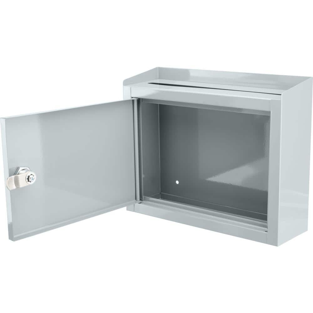 0.13 cu. ft. Steel Multi-Purpose Safe Drop Box, Gray - Hercitys