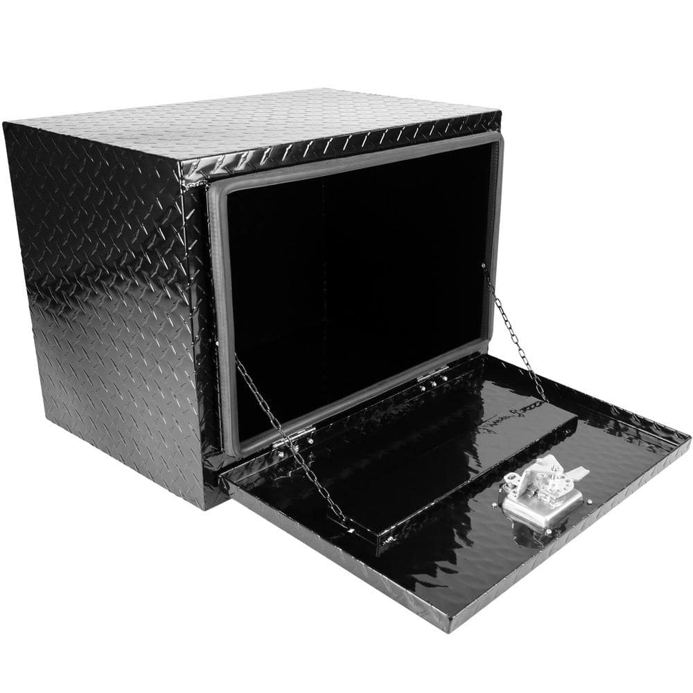 32 Gal. Aluminum Deck Box Pick Up, Underbody Truck Box, 24x17x18 in. Pickup Storage Box, Toolbox with Lock and Keys - Hercitys
