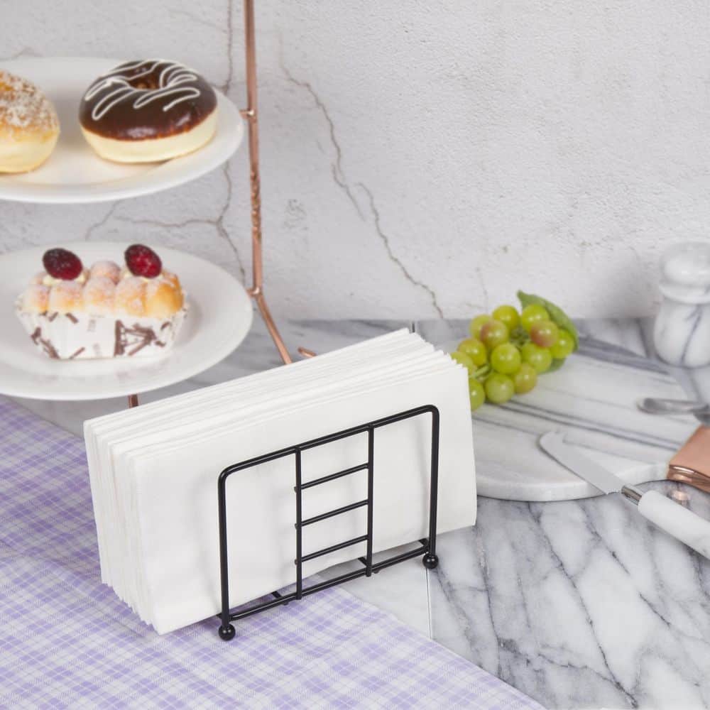 5.5 x 3.3 x 4.2 in. H Black Metal Wire Napkin Holder Kitchen Table Tissue Dispenser - Hercitys