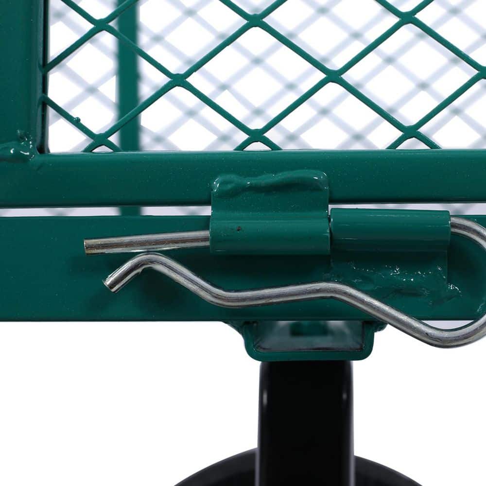 3 cu. ft. Steel Garden Cart Steel Mesh Removable Sides 550 lbs. Capacity Green - Hercitys