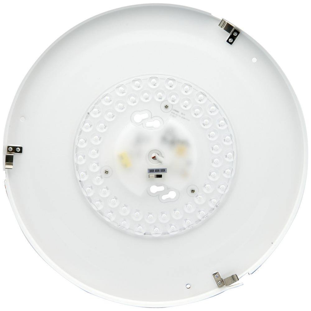 13 in. Black and Gold Flush Mount with Acrylic Shade Integrated LED, Selectable CCT - Hercitys