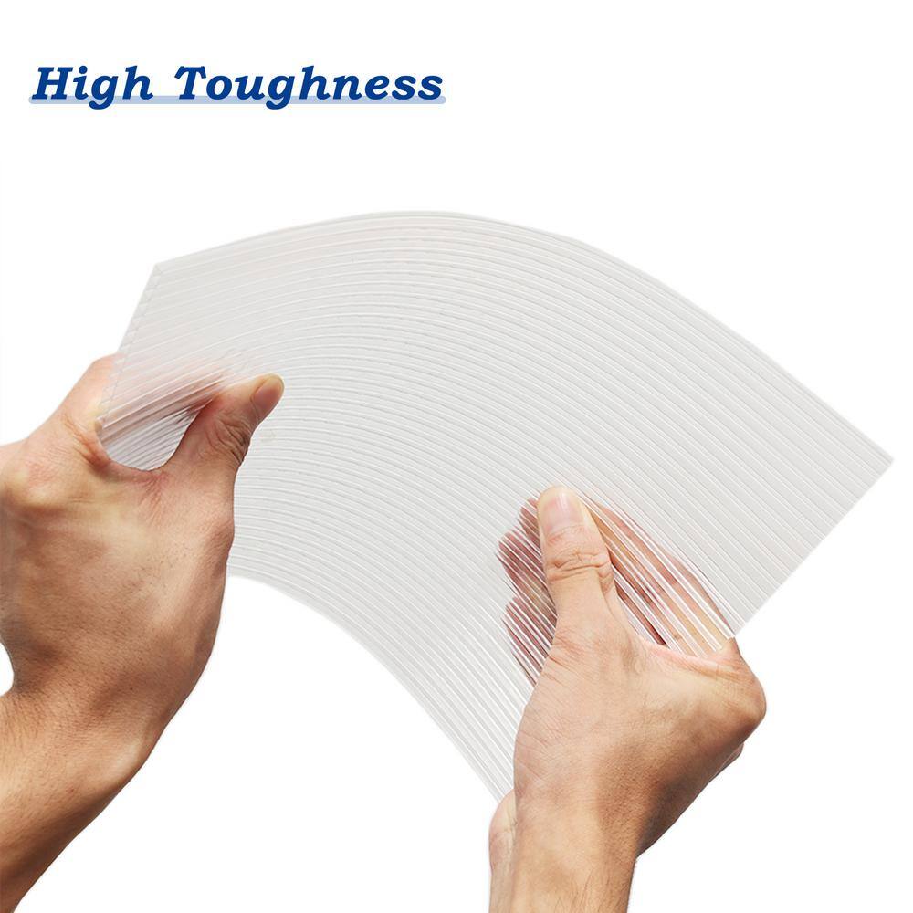 24 in. x 72 in. x 0.157 in. (4 mm) Clear Twin Wall Polycarbonate Sheet Greenhouse Panels 6-Piece - Hercitys