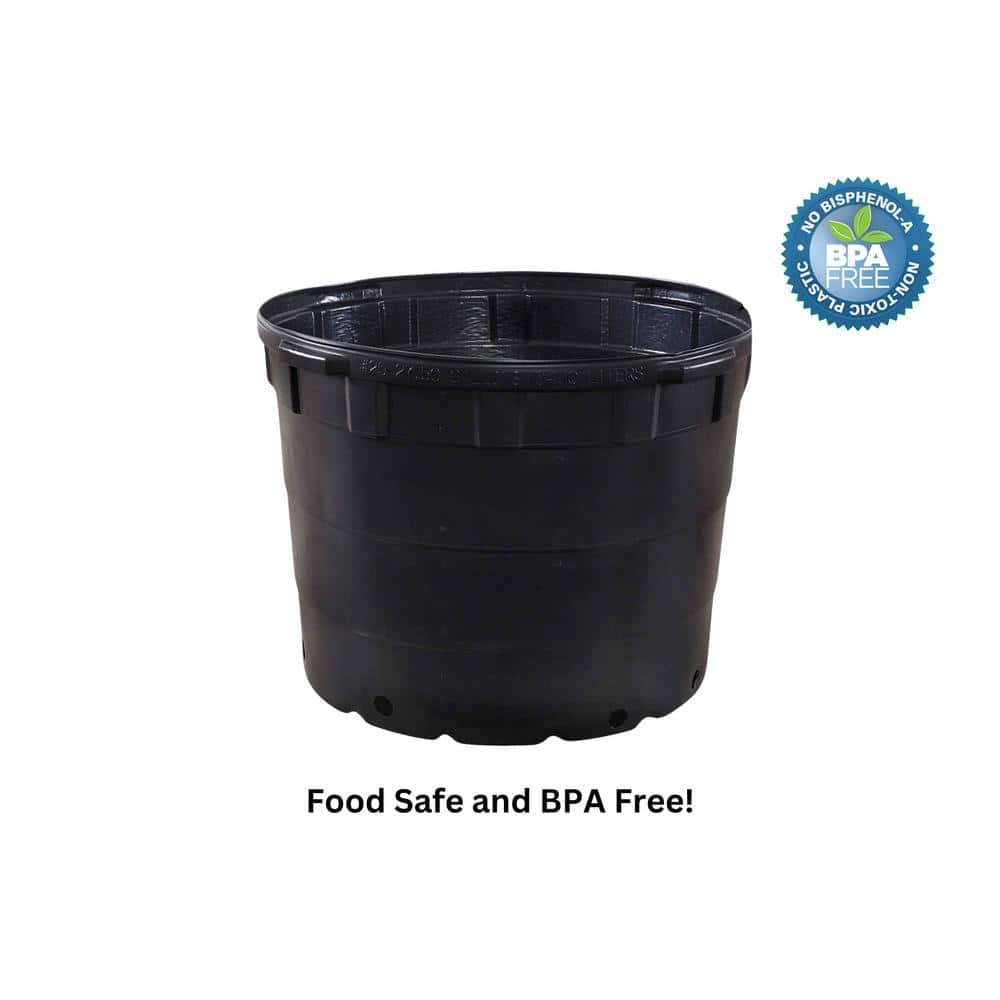 25 Gal. Plastic Round Nursery Pots – 25.14 Actual Gallons / 95.17 Liters / 24 in. W x 18 in. H (5-Pack) - Hercitys