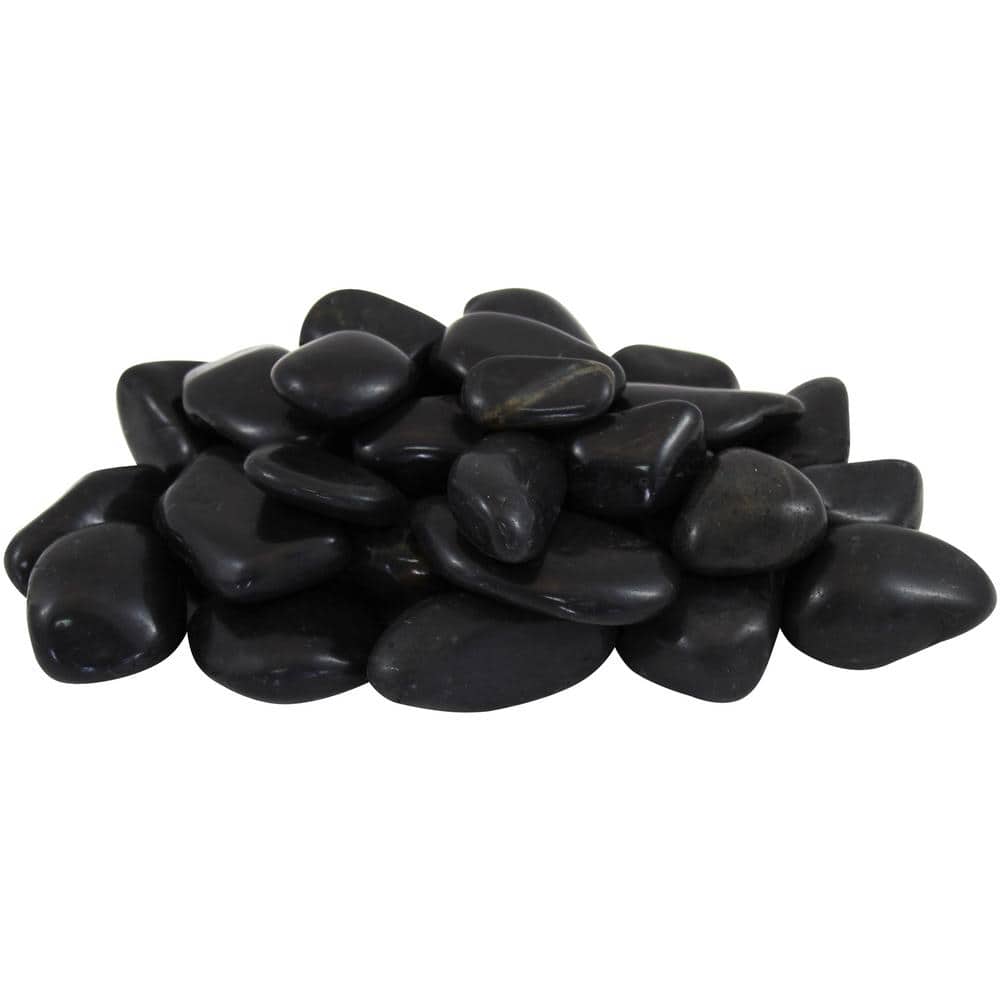 0.5 in. to 1.5 in., 20 lb. Small Black Super Polished Pebbles - Hercitys