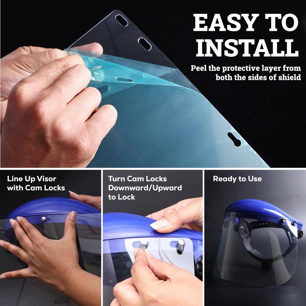 15-Pack Replacement Clear Face Shields - Hercitys