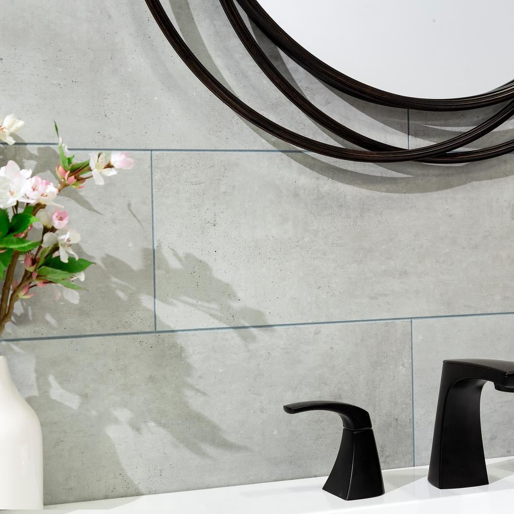 22.8 in. L x 7.31 in. W Frost Nickel Waterproof Adhesive No Grout Vinyl Wall Tile (11 sq. ft./Case) - Hercitys