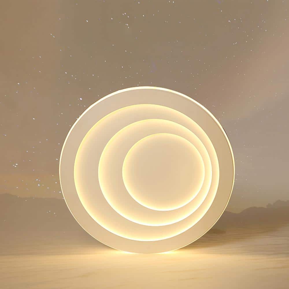 19.68 in. White Modern Simple Style Selectable LED Flush Mount Ceiling Light with Remote Control - Hercitys