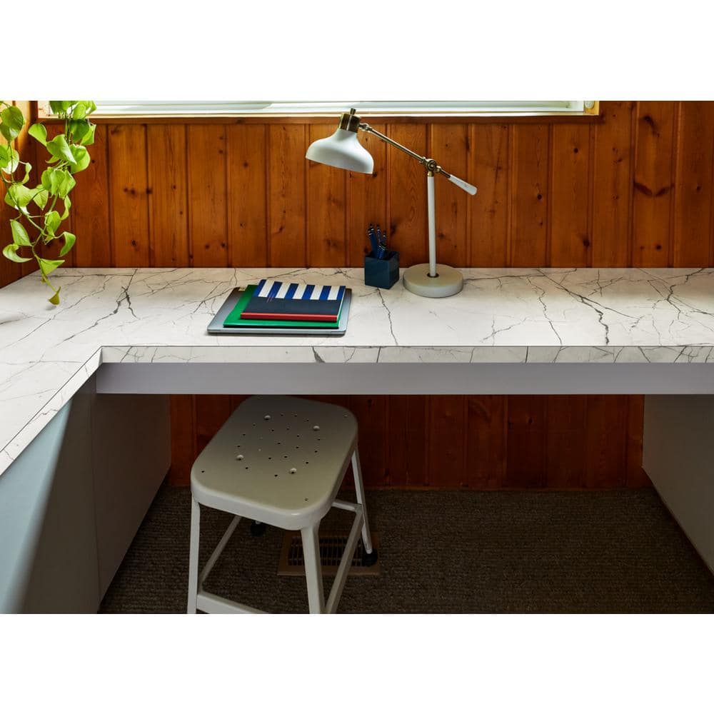 5 ft. x 12 ft. Laminate Sheet in 180fx Fractured Marble with Satin Touch Finish - Hercitys