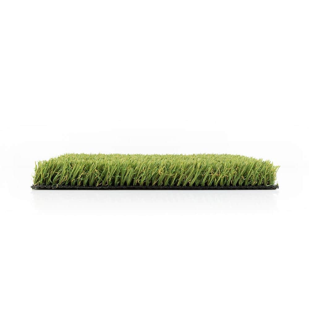 15 ft. W x Cut to Length Green and Tan Quick Draining Artificial Grass Turf - Hercitys