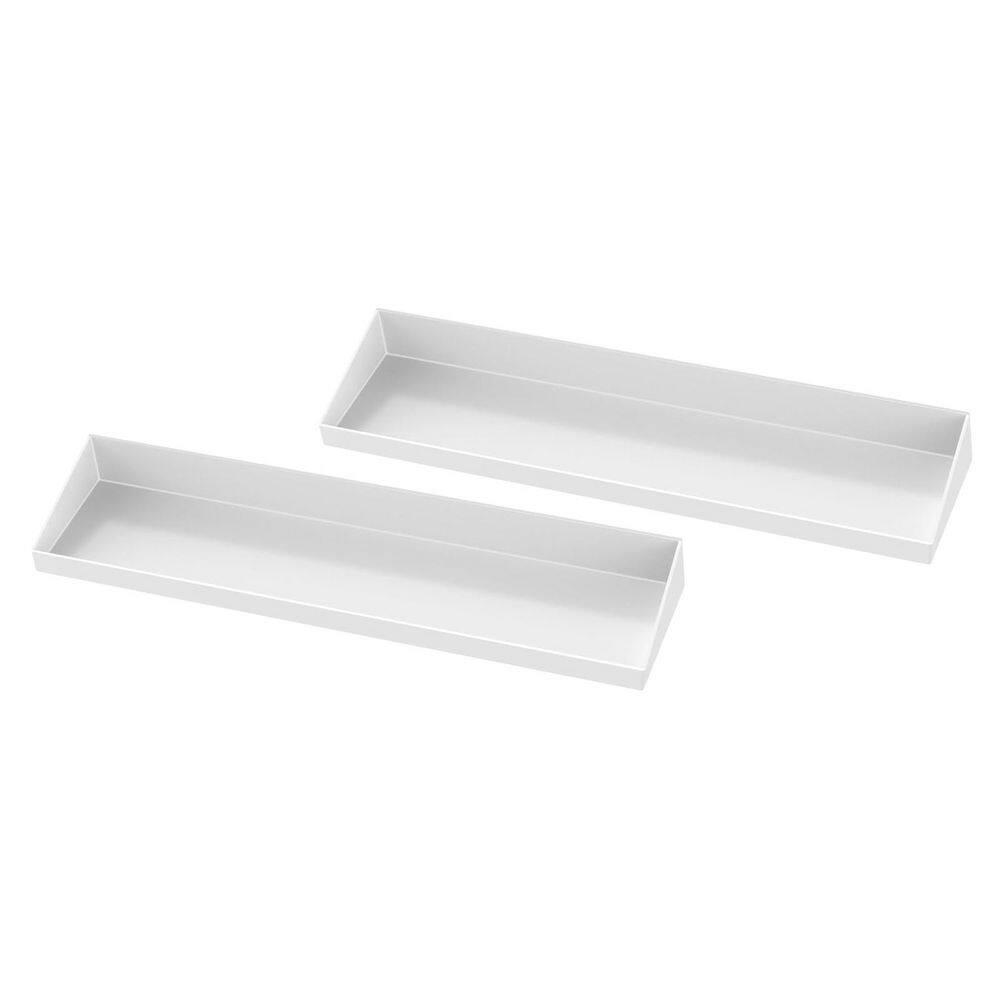 2-Pack 15 in. White Magnetic Stove Top Spice Rack, Metal Over the Stove Shelf - Hercitys