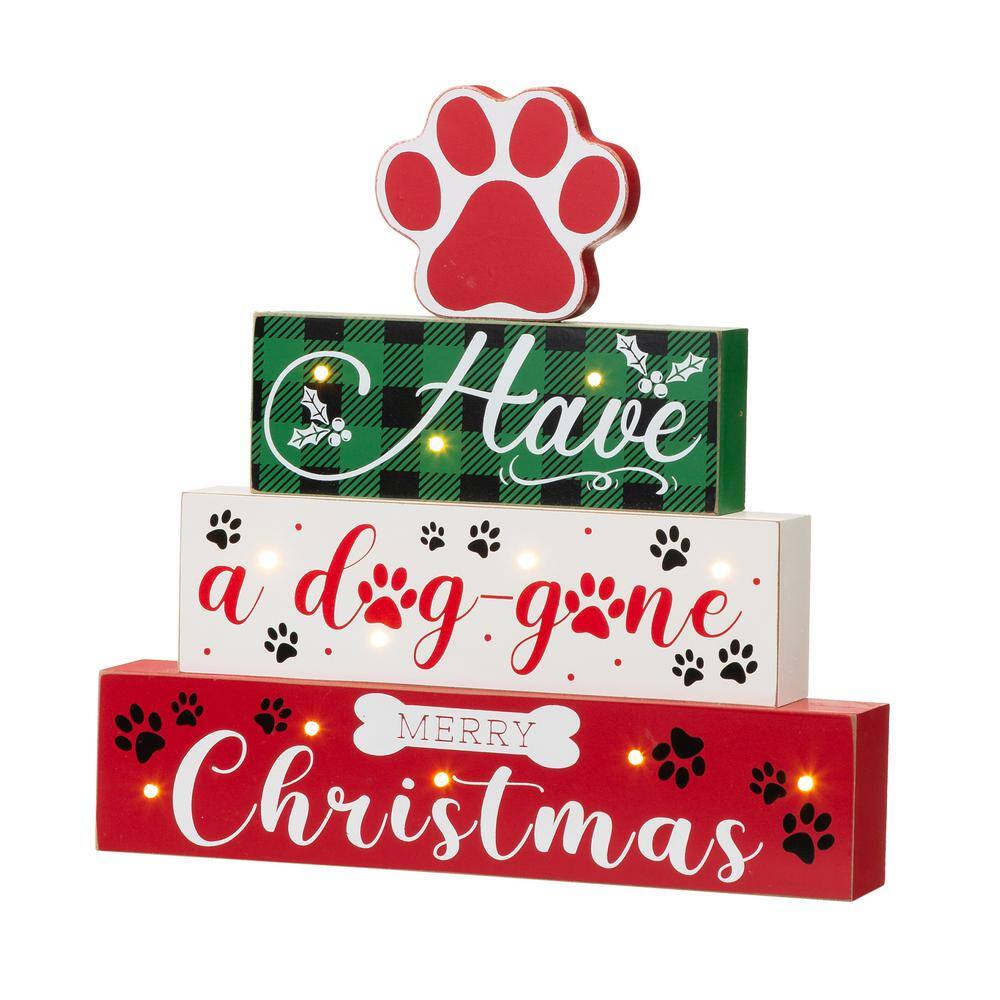 12 in. H Lighted Wooden Pet Block Word Sign - Hercitys