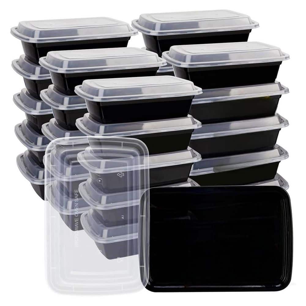 38 oz.Reusable Meal Prep Containers 50-Pack with Lids Disposable BPA Free Microwave/Dishwasher/Freezer Safe Food Storage - Hercitys