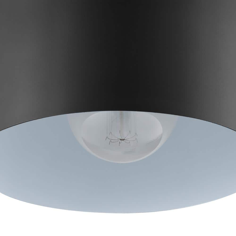 10 in. 1-Light Matte Black and Brushed Nickel Semi-Flush Mount - Hercitys