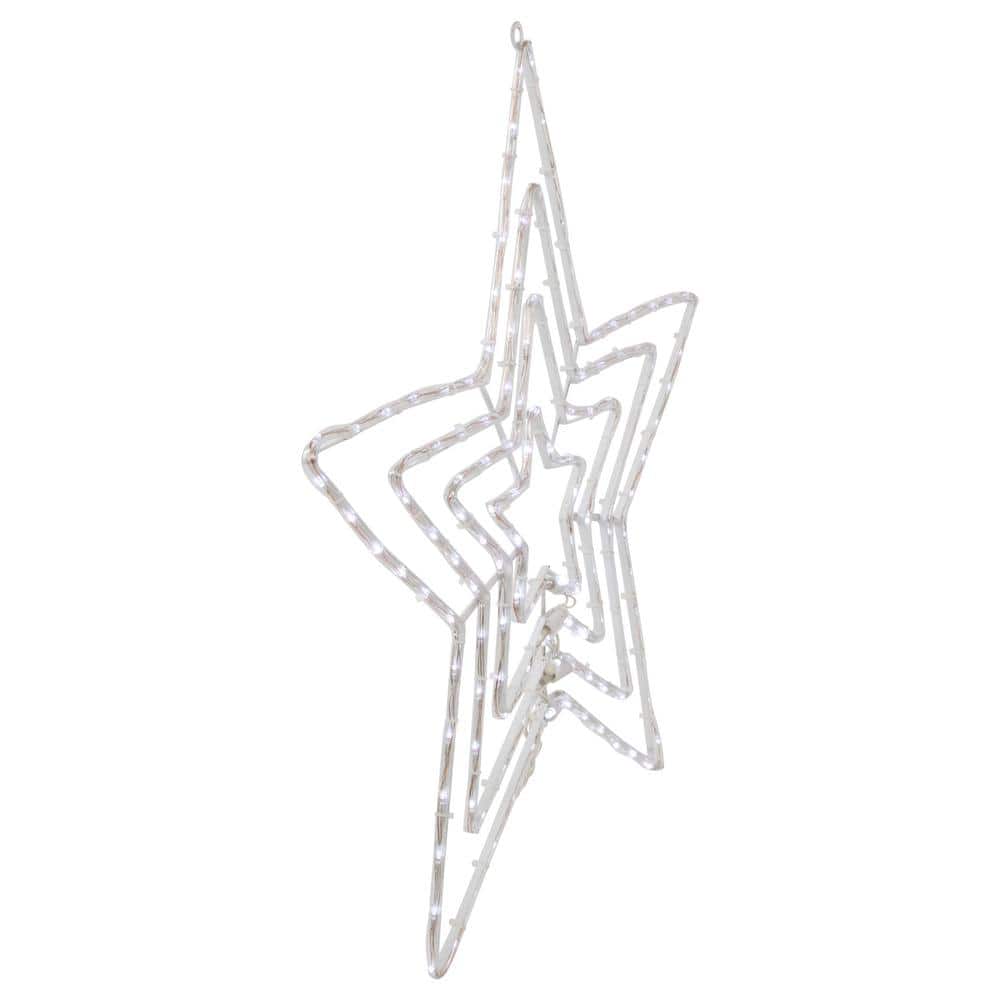 24 in. LED Lighted Layered Stars 8 Function Christmas Window Silhouette - Hercitys