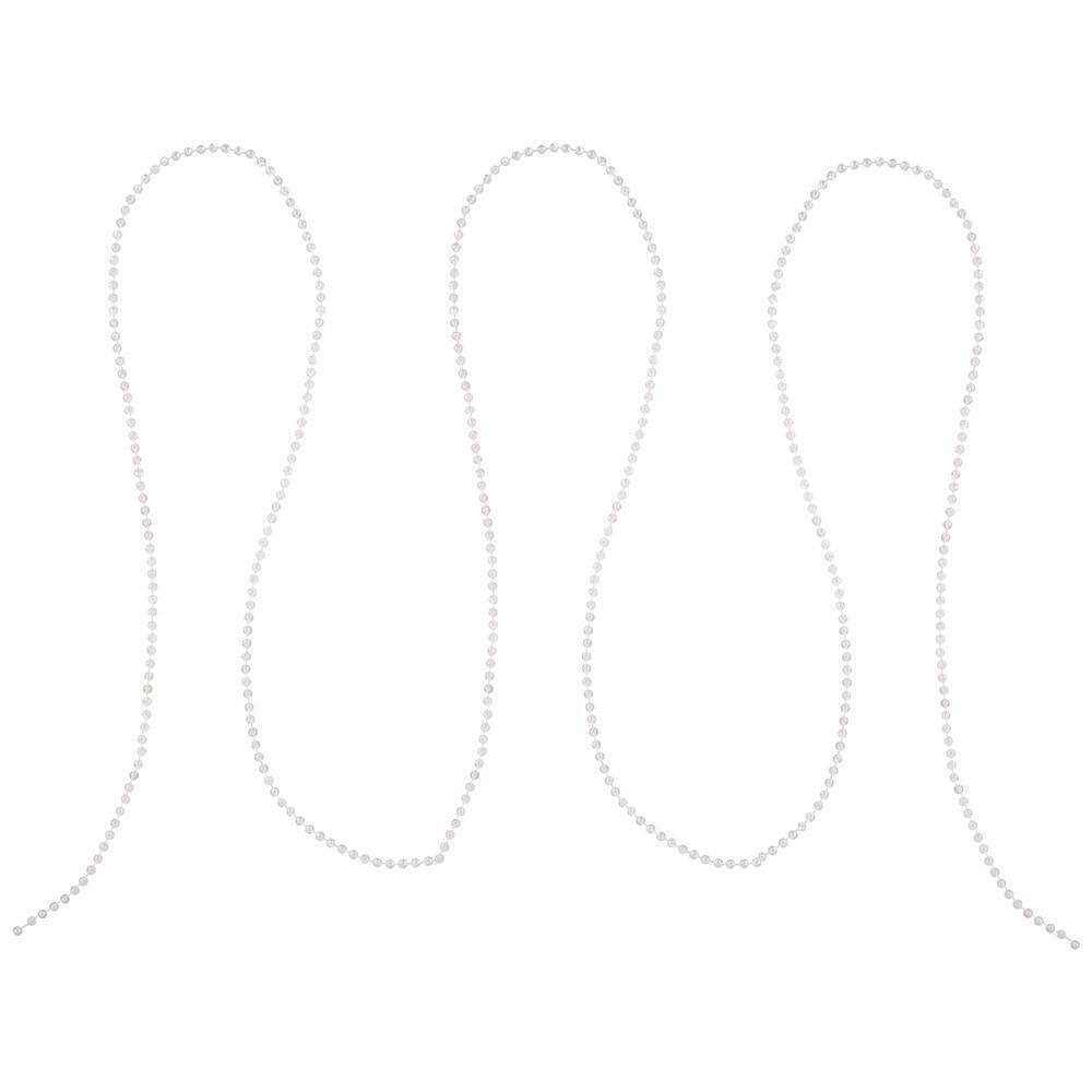 4mm x 100 ft. Small Shiny Clear Iridescent Beaded Christmas Garland - Hercitys