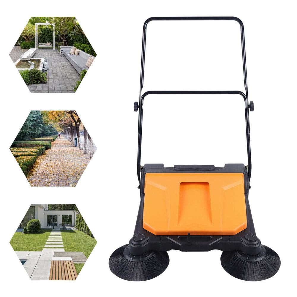 26 in. Handheld Sweeper Foldable Manual Push Floor Sweeper - Hercitys