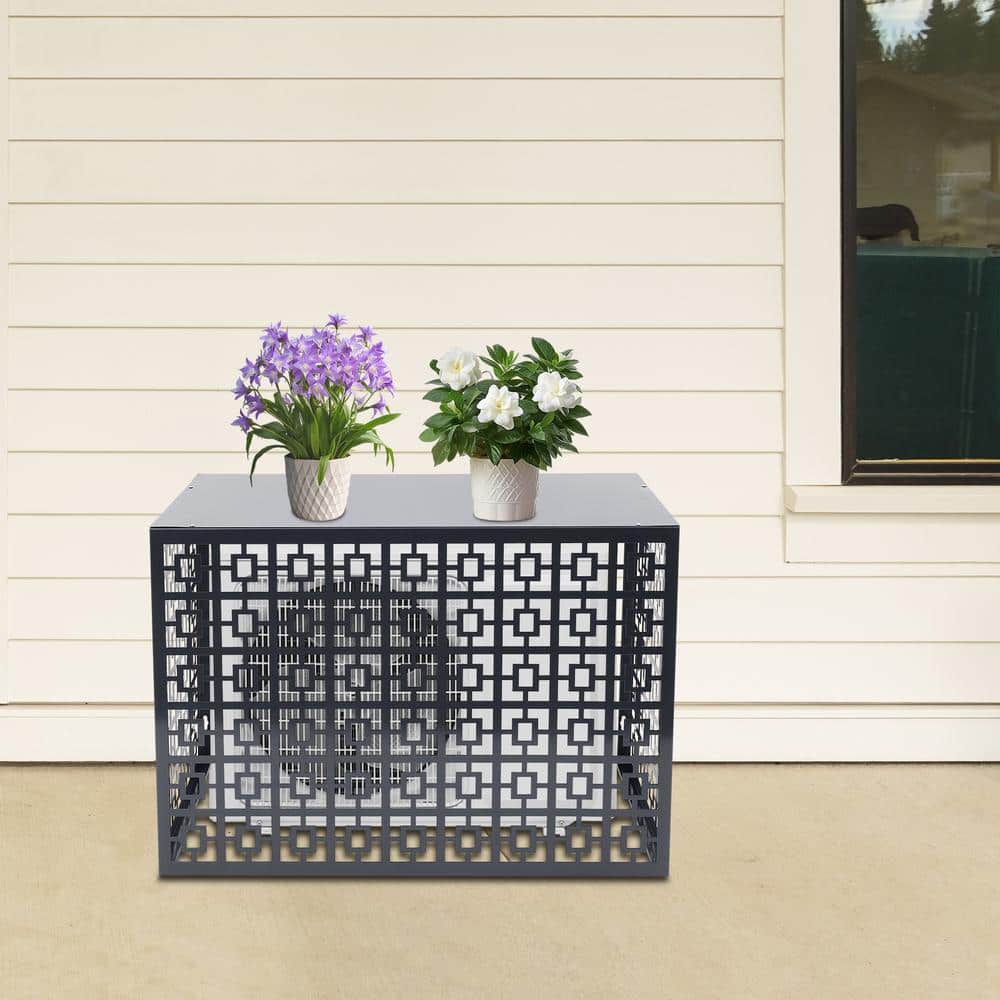43.31 in. x 21.65 in. x 31.5 in. Gray Aluminium Alloy Outdoor Garden Fence Air Conditioner Fence Privacy Fence Cover - Hercitys