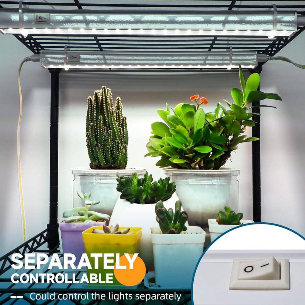 20-Watt Grow LED Light Bulb White Specialty Code Full Spectrum Grow Light 1ft T5 Grow Light Strip Plug and Play (4-Pack) - Hercitys