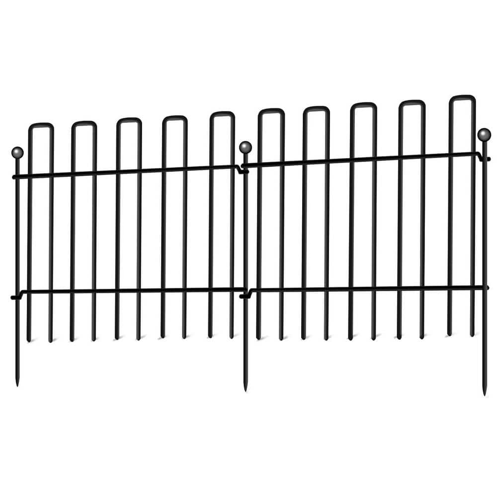 26 Panels 13 in. (H) Rustproof Metal Decorative Animal Barrier Garden Fence for Outdoor Yard Patio - Hercitys