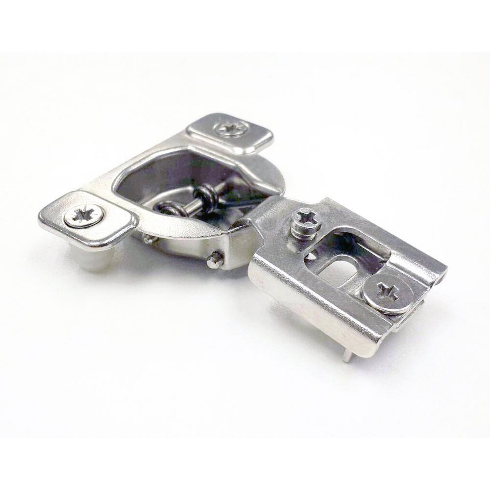 2.3 in. x 3 in. Nickel 105-Degree Face Frame 1/2 in. Overlay Hinge (10-Pair) - Hercitys