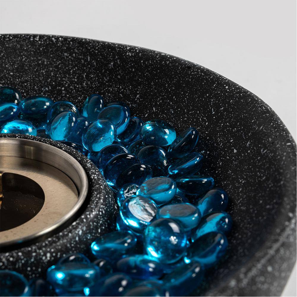 10.63 in. W x 10.63 in. L x 5.12 in. H Tabletop Fire Pit Ethanol Fireplace Black - Hercitys