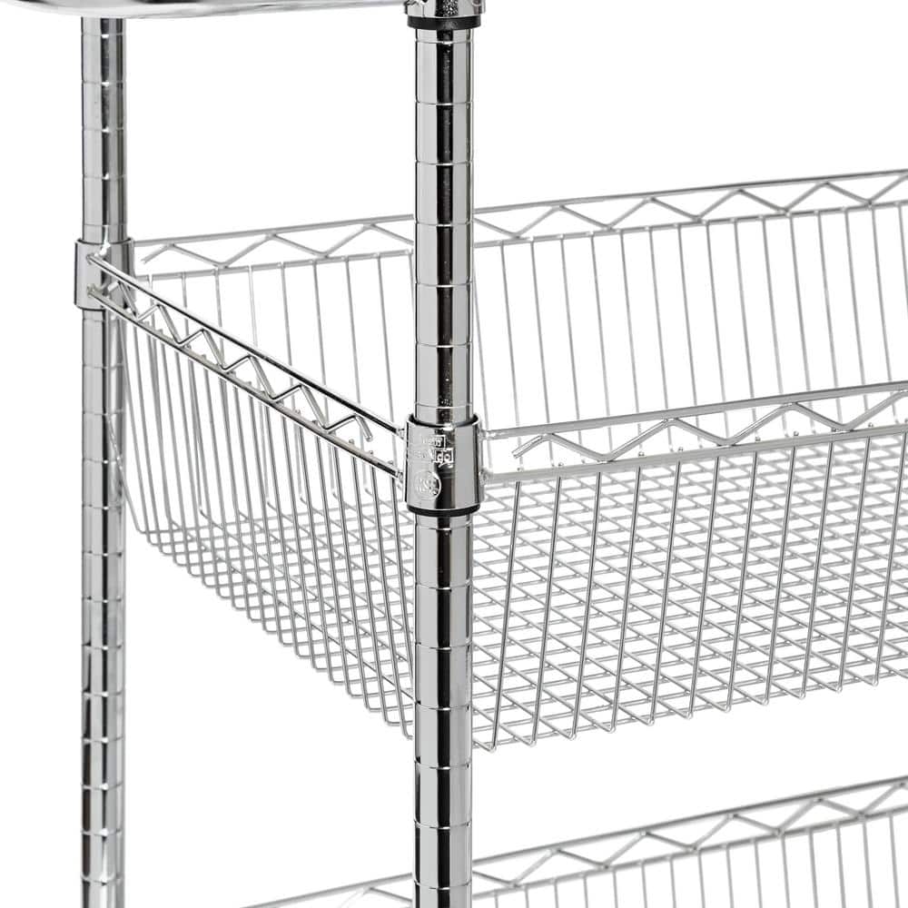 3-Shelf Chrome Rolling Cart - Hercitys