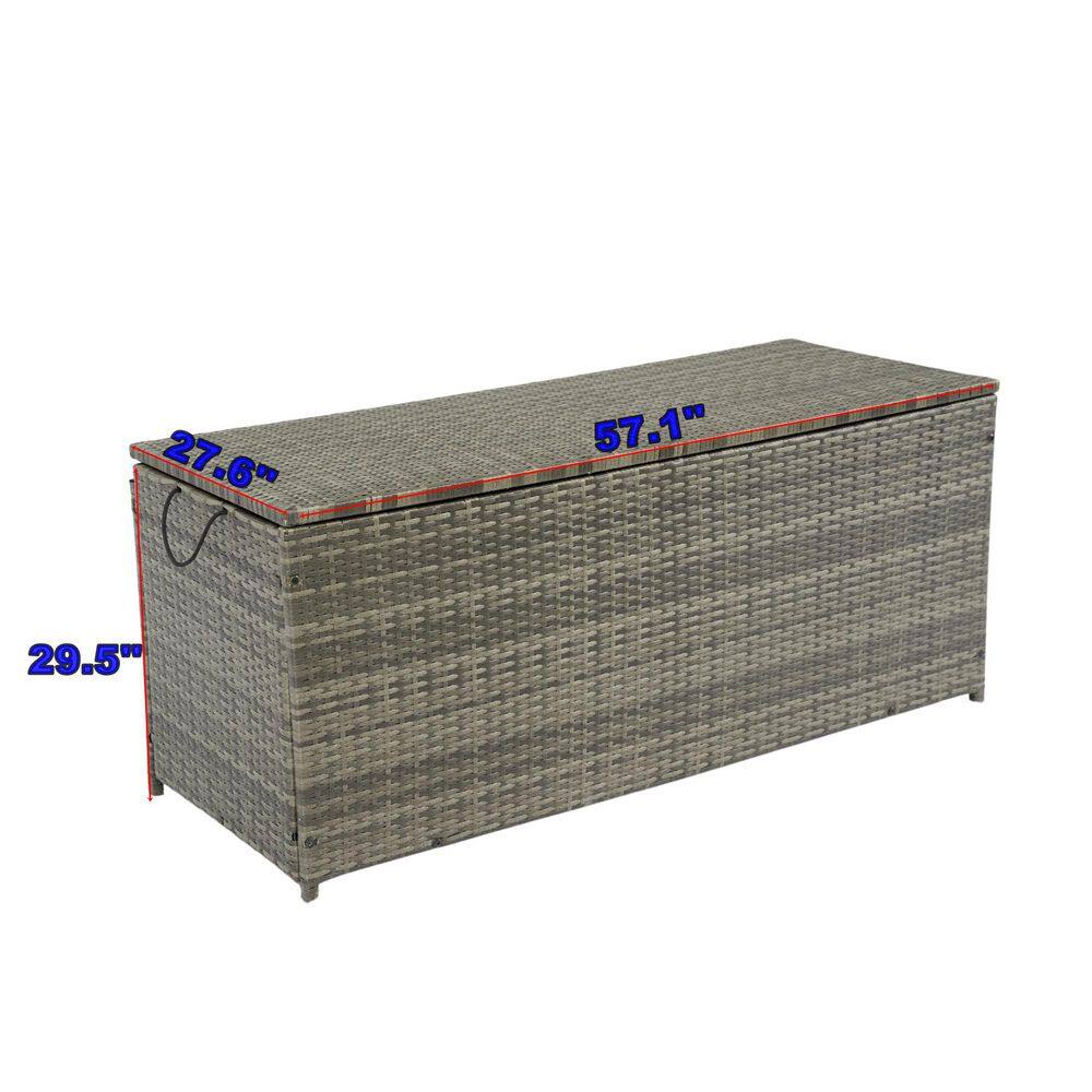 200 Gal. Gray Rattan Patio Deck Box - Hercitys
