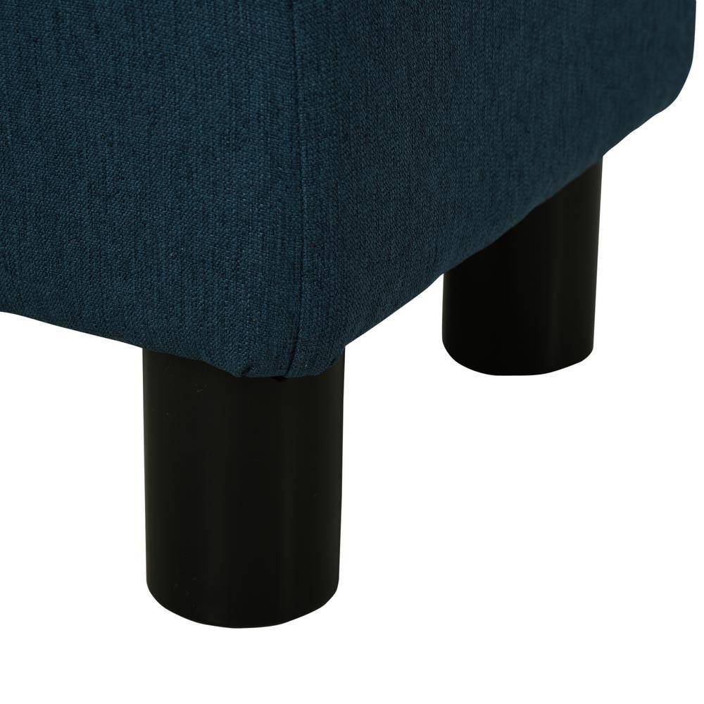 15.75″ Dark Blue Bench with Linen Fabric & Lightweight Design - Hercitys