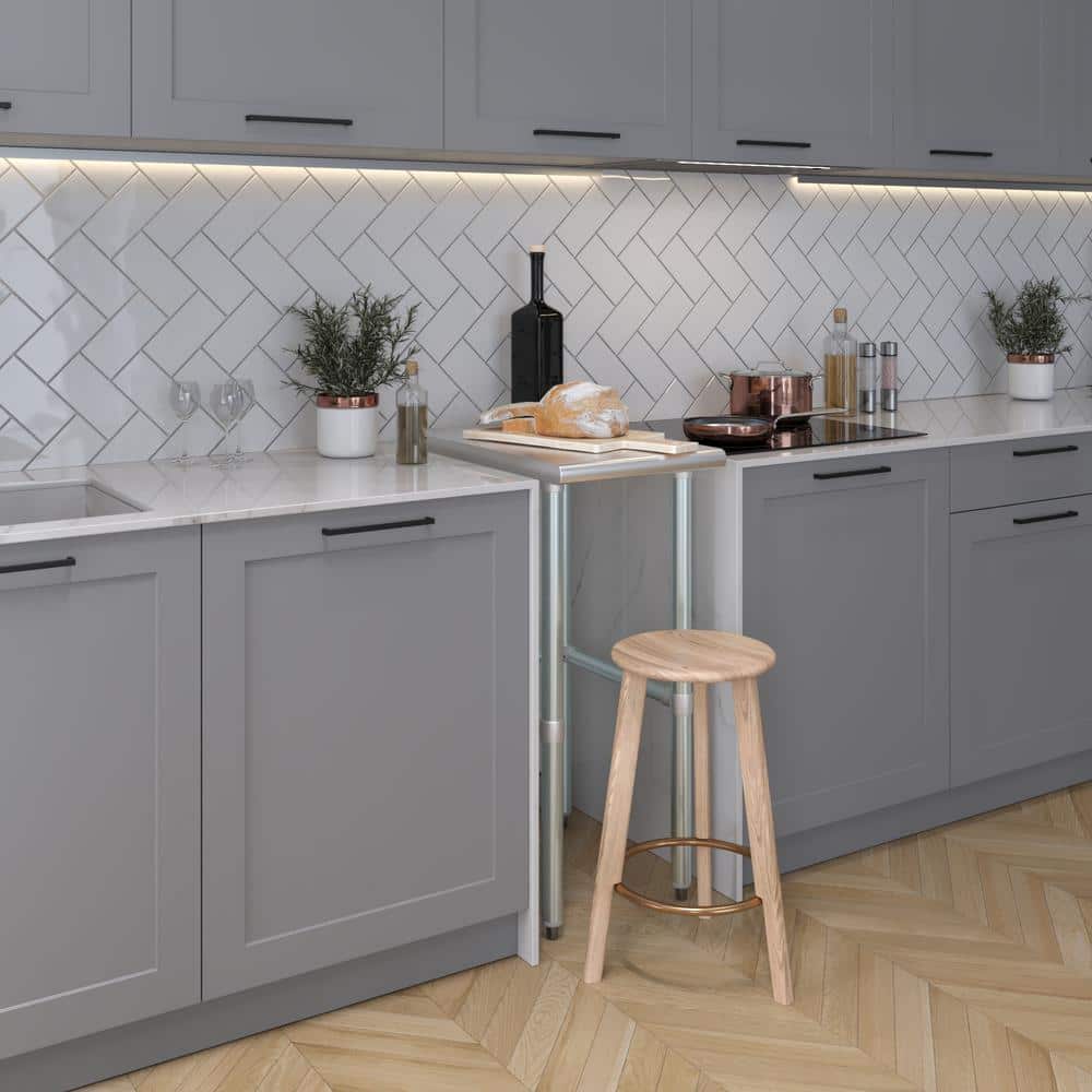 24 in. x 15 in. Stainless Steel Open Base Kitchen Utility Table Metal Prep Table - Hercitys