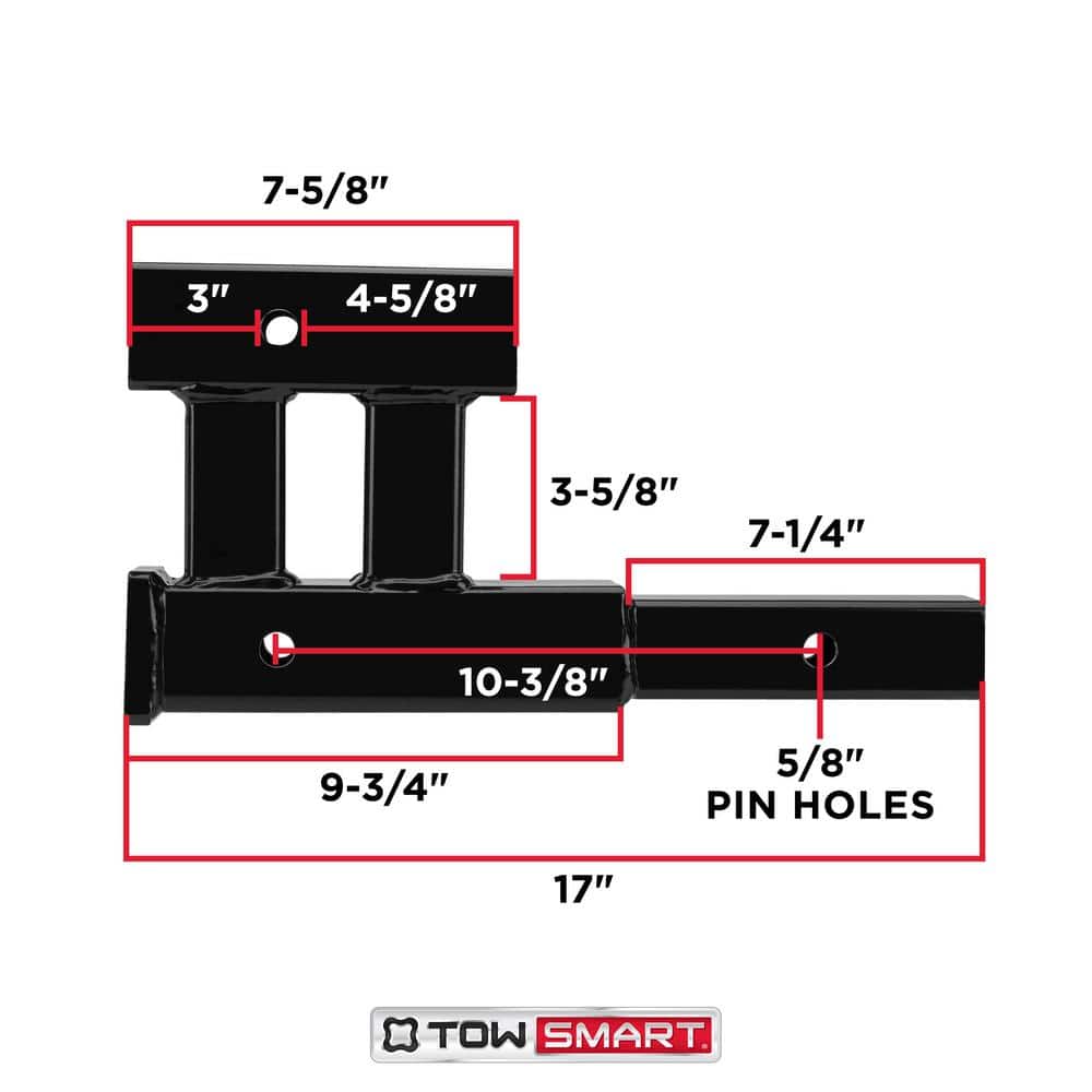2 in. Dual Hitch Extension 4000 lbs. - Hercitys