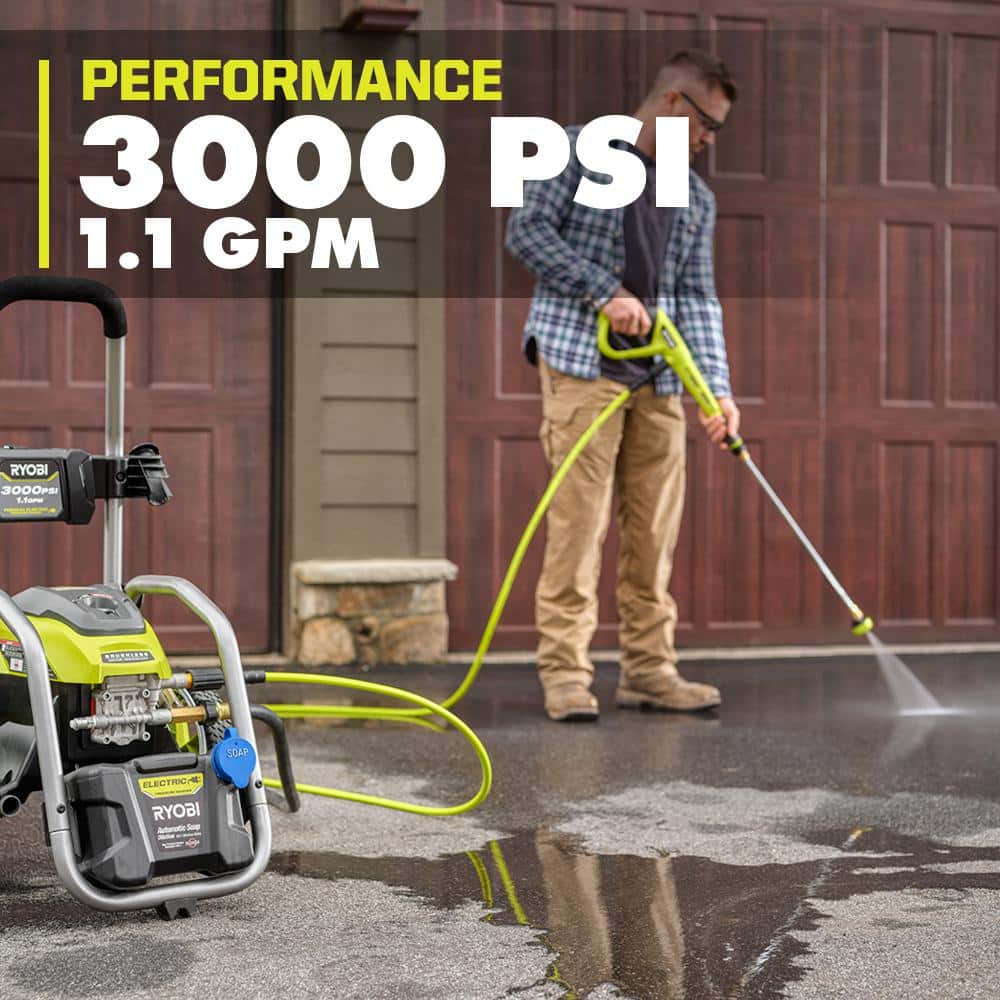 3000 PSI 1.1 GPM Cold Water Electric Pressure Washer and 12 in. Surface Cleaner with Caster Wheels - Hercitys