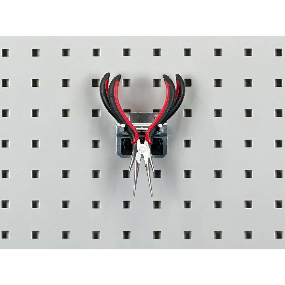 1 in. Double Rod 30 Degree Bend 3/16 in. Dia Zinc Plated Steel Pegboard Hook (5-Pack) - Hercitys