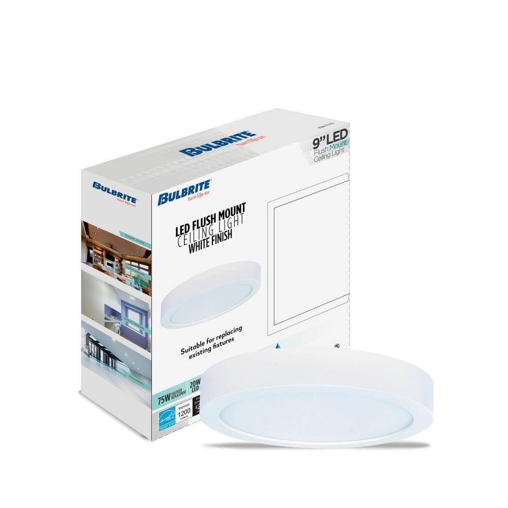 5.5 in. White Square Flush Mount Ceiling Light with Plastic Shade, Dimmable 2700K Warm White Light Bulb Included 1-Pack - Hercitys