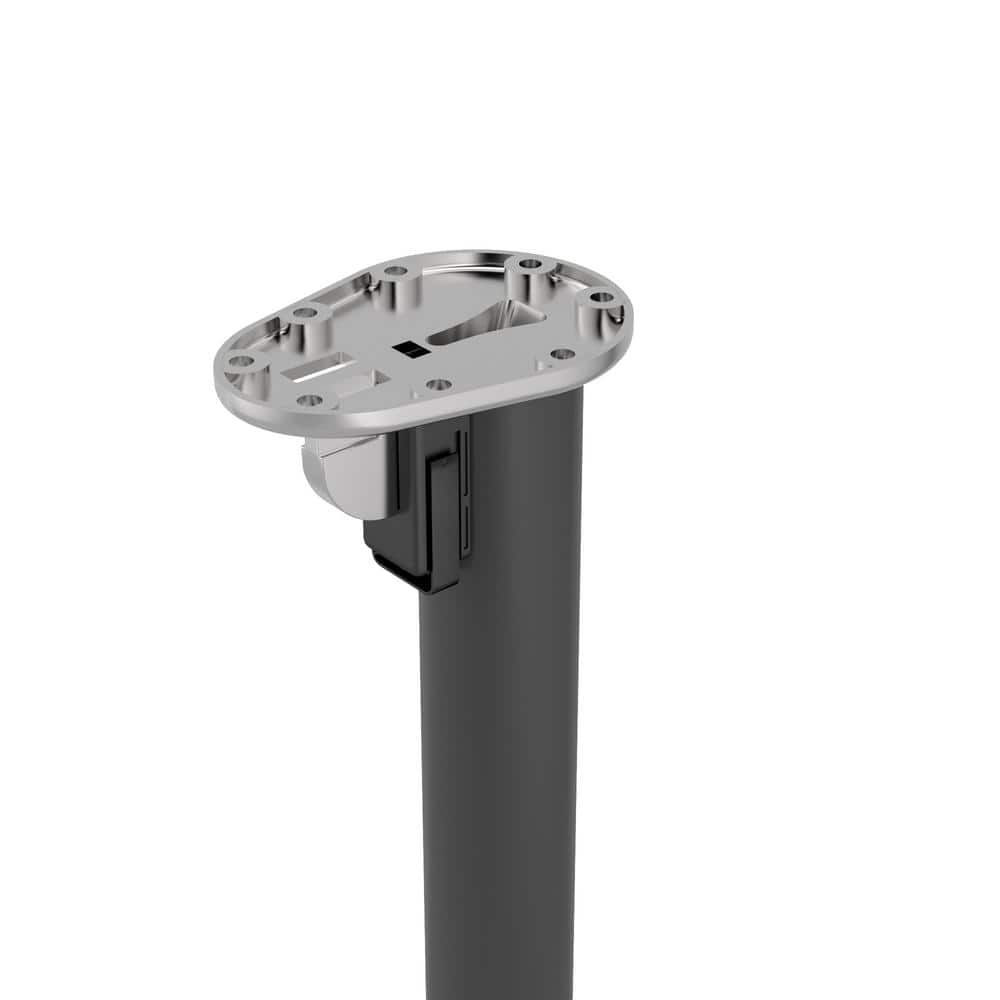 28 in. (711 mm) Matte Black Metal Folding Table Leg with Leveling Glide - Hercitys