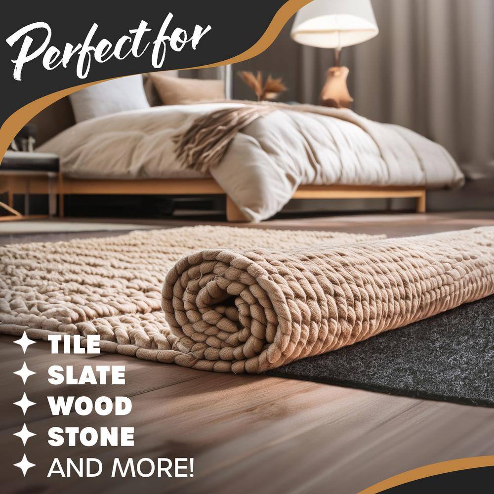5 ft. x 7 ft. TPO Coated Felt Non-Slip Rug Pad – 1/4 in.Thick - Hercitys