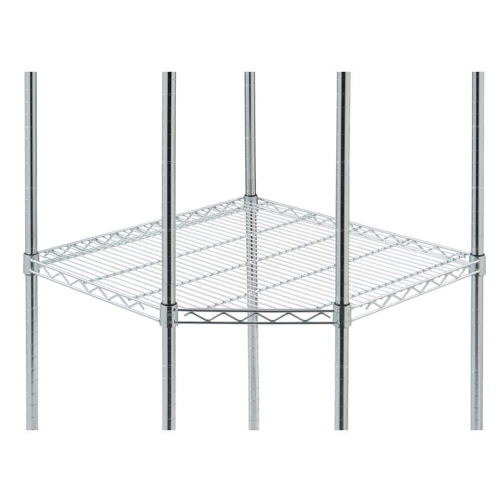 27 in. W X 18 in. D Individual NSF Chrome Color Corner Shelf - Hercitys