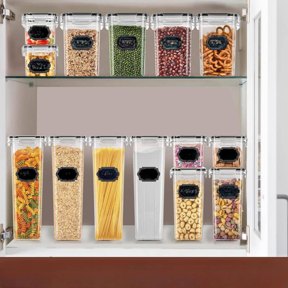 24-Pcs Kitchen Airtight Food Storage Containers Set BPA Free Organization Leak-Proof Plastic Canisters w/ Labels&Marker - Hercitys