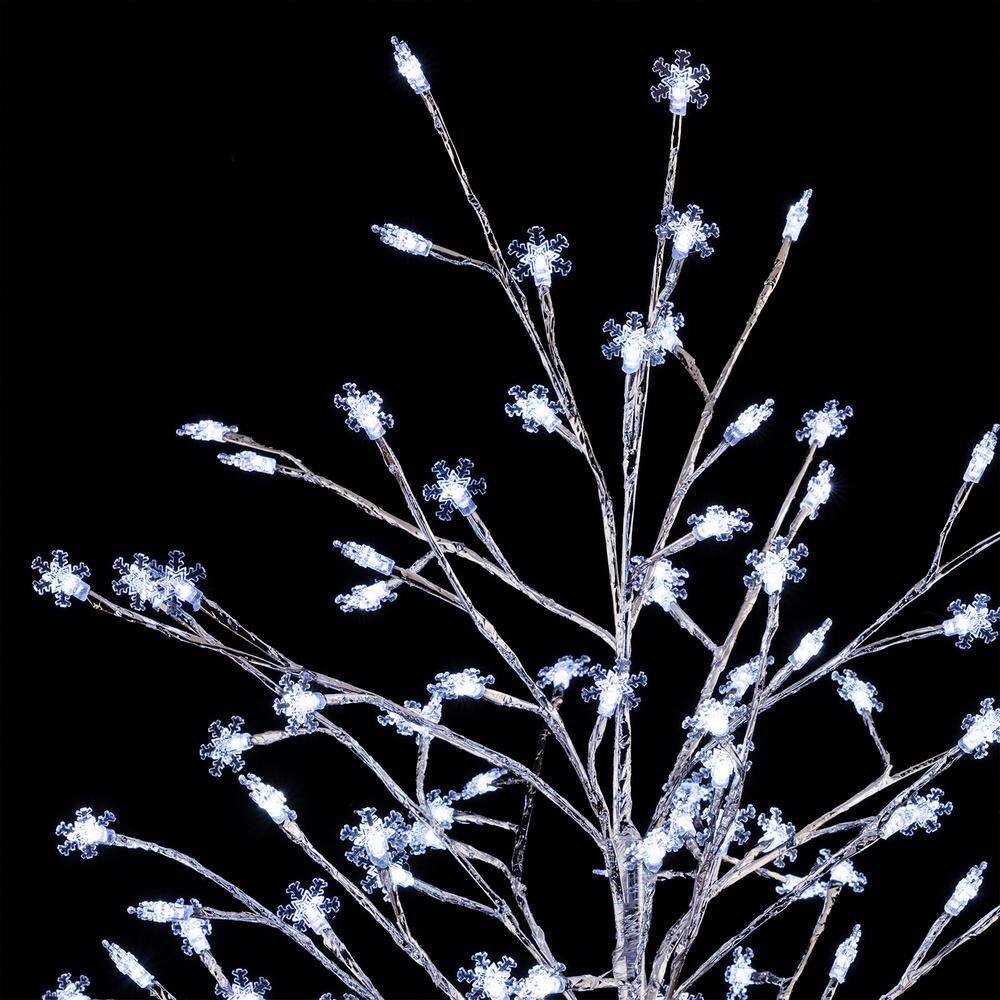 58 in. Tall Frosty Christmas Snowflake Tree with Cool White LED Lights - Hercitys