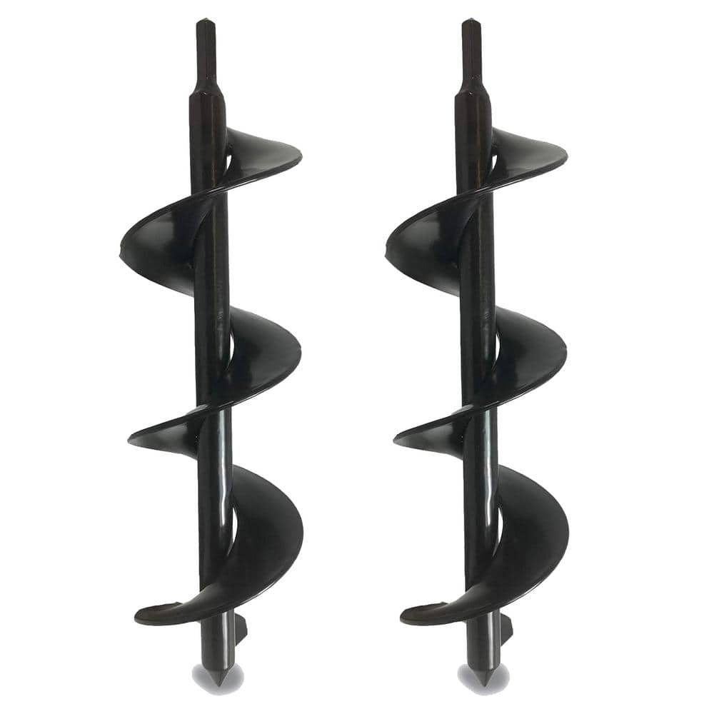 3 in. x 12 in. L Auger Drill Bit for Planting Bulbs Made of Heavy-Duty Gauge Metal (2-Pack) - Hercitys