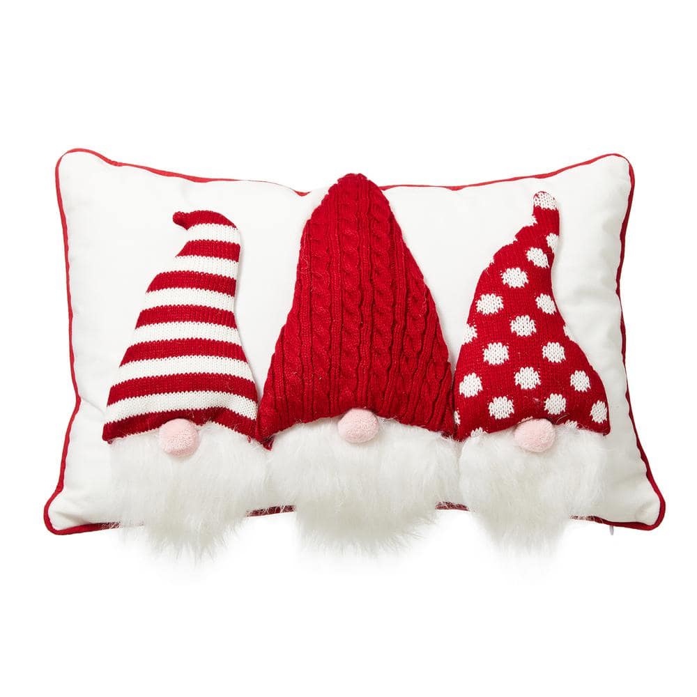 18 in. L 3D Heavy Cotton Knitted Gnome Pillow - Hercitys