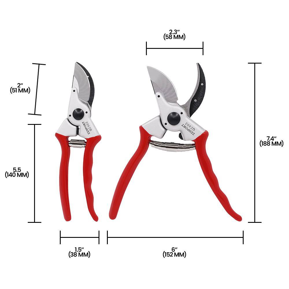2.25 in. Carbon Steel Ergonomic Professional Bypass Pruning Shear - Hercitys
