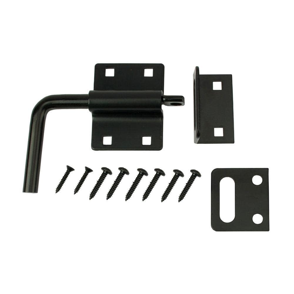 5 in. Black Heavy-Duty Gate Slide Bolt Latch - Hercitys