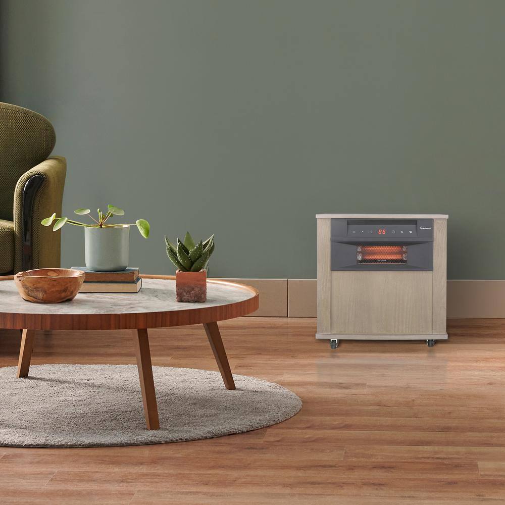 18 in. 1000-Volt/1500-Watt Digital 6-Tube Infrared Heater with Remote - Hercitys